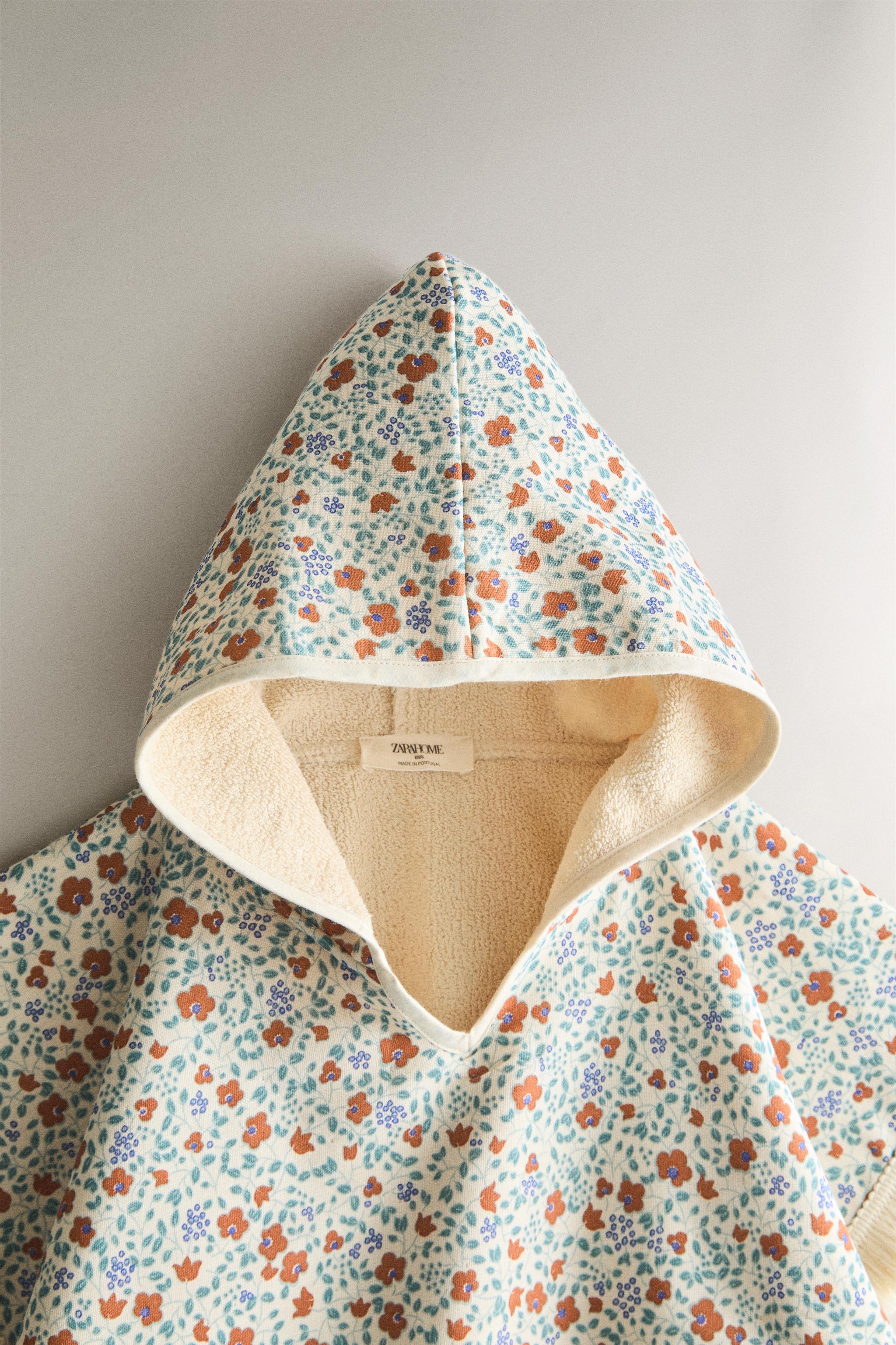 KIDS' FLORAL BEACH PONCHO
